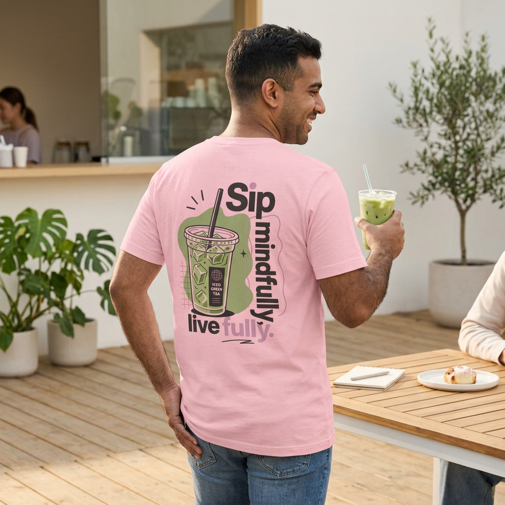 Sip Mindfully live fully T-Shirt | Iced Matcha Graphic Tee