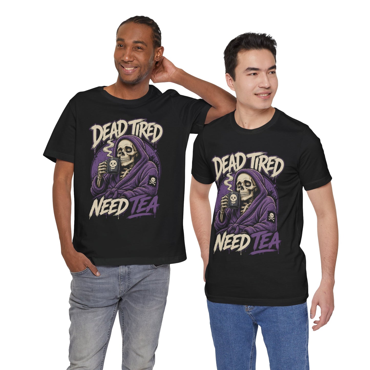 Dead Tired Need Tea Skull Reaper Tee | Funny Tea Shirt