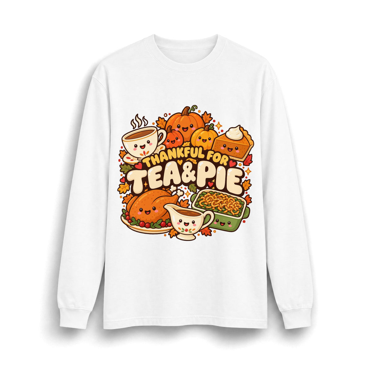Thanksgiving T-shirt - Emoji Tea and pie