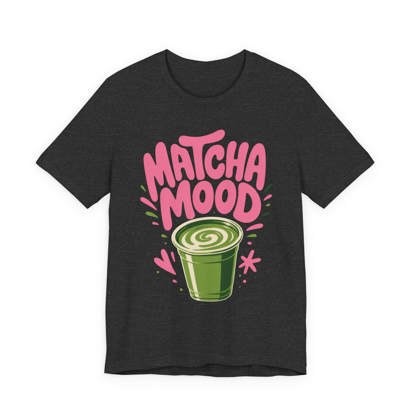 Matcha Mood T-Shirt | Matcha Latte Illustration, Pink Green Graphic Tee