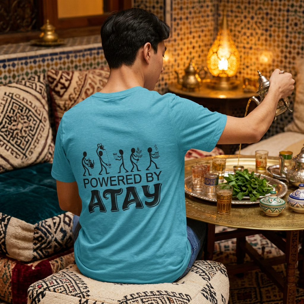 Powered by Atay T-Shirt | Evolution Coffee Tea Lovers Tee