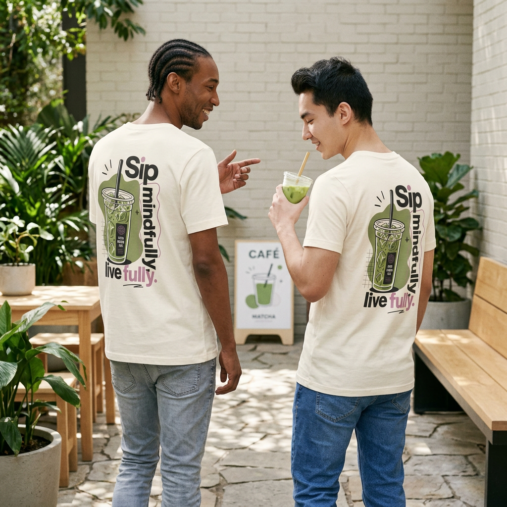 Sip Mindfully live fully T-Shirt | Iced Matcha Graphic Tee