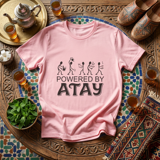 Powered by Atay T-Shirt | Evolution Stick Figure Graphic Tee