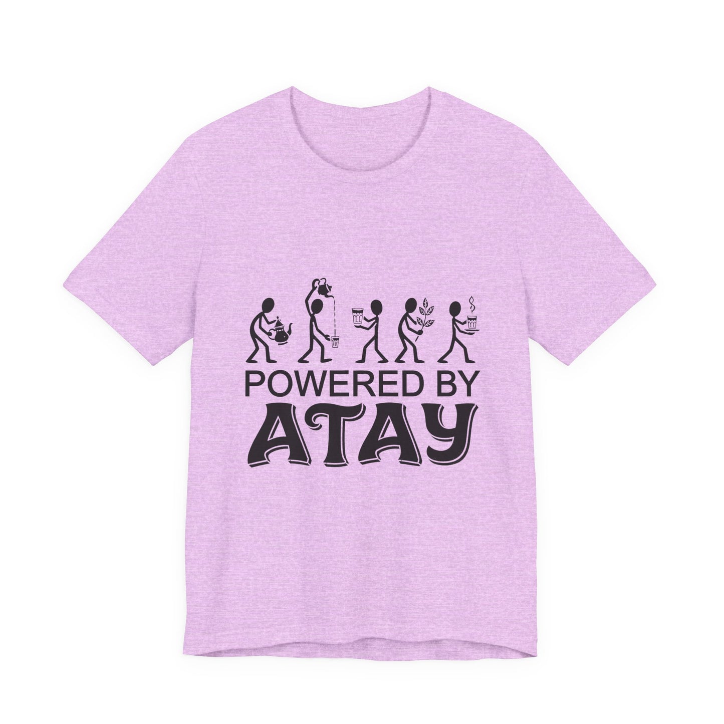 Powered by Atay T-Shirt | Evolution Stick Figure Graphic Tee