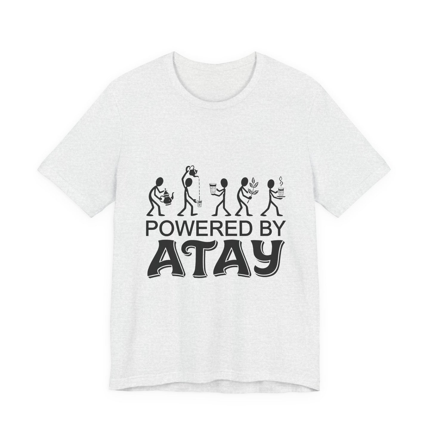 Powered by Atay T-Shirt | Evolution Stick Figure Graphic Tee