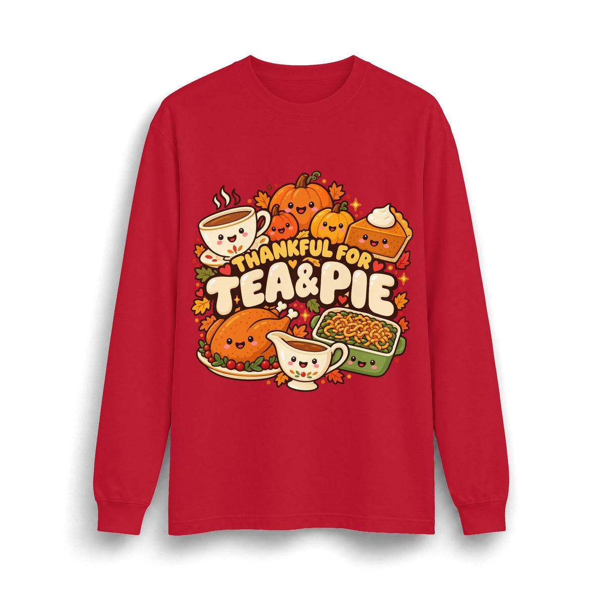 Thanksgiving T-shirt - Emoji Tea and pie