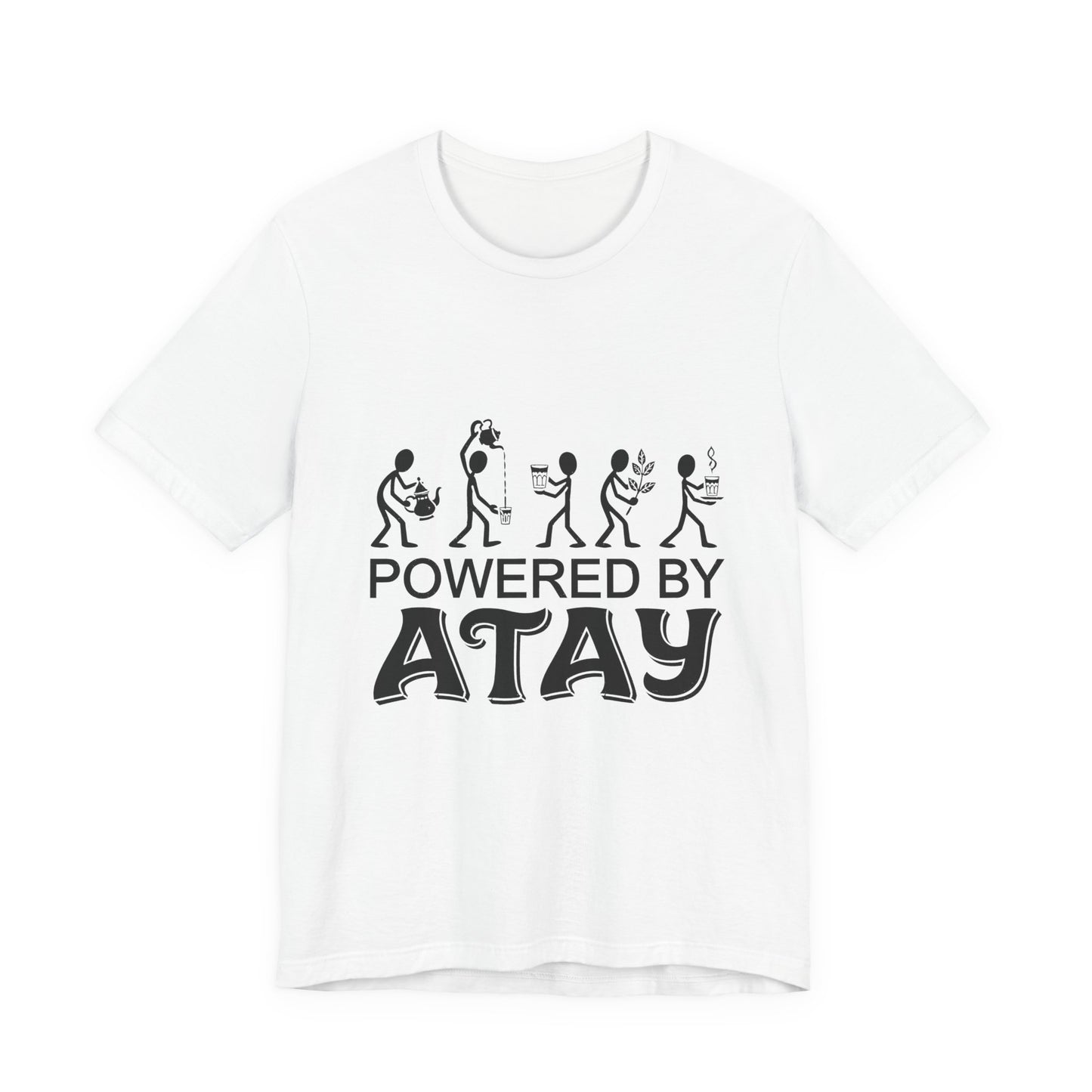 Powered by Atay T-Shirt | Evolution Stick Figure Graphic Tee
