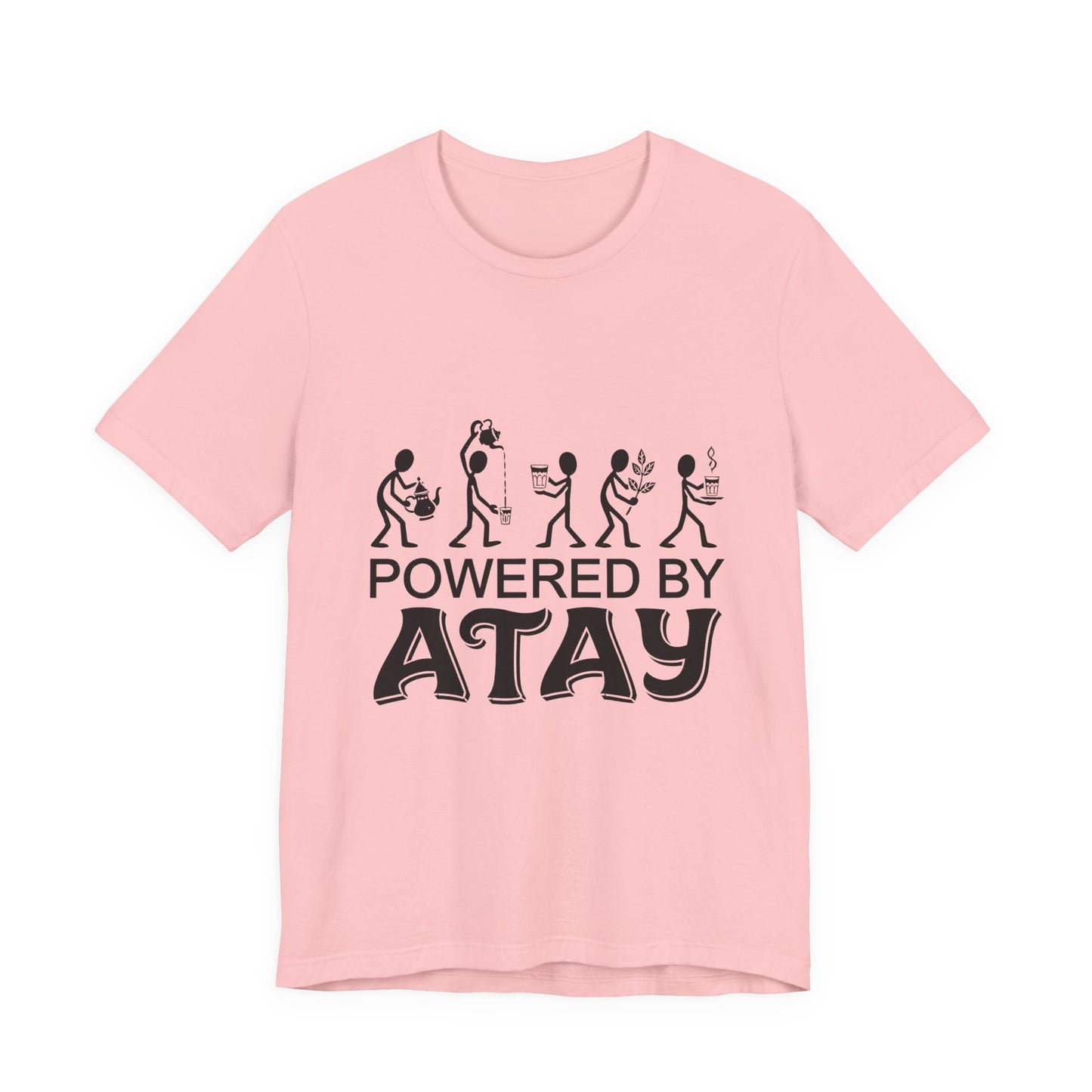 Powered by Atay T-Shirt | Evolution Stick Figure Graphic Tee