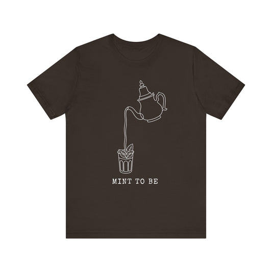 Mint To Be tea pot pouring mint tea T-Shirt | mint cocktail illustration