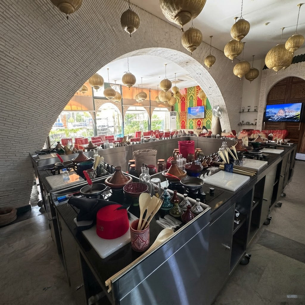 Expérience culinaire marocaine express à Marrakech : cuisine avec des dadas expertes